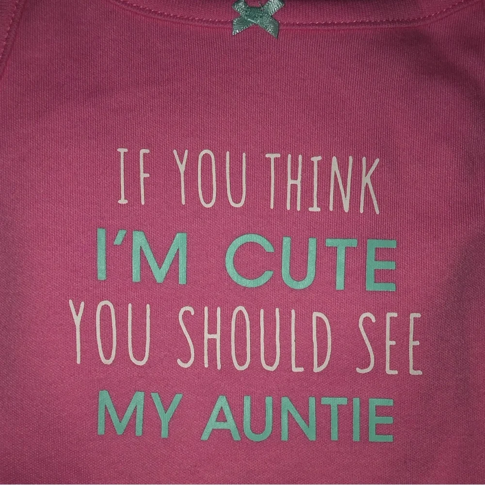 Carter’s Auntie Onesie, 6 Months, New With Tags